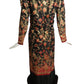 1970 Brocade & Fox Fur Evening Gown, Size-10