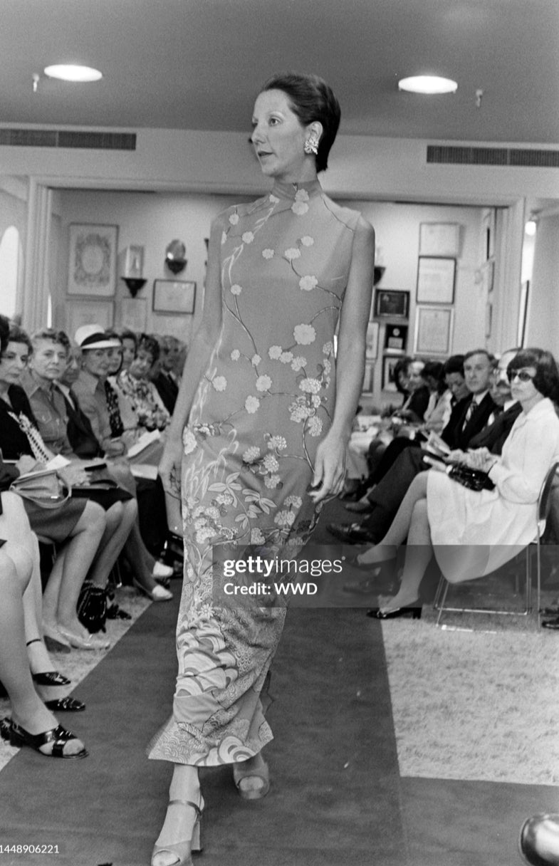 1973 Floral Print Maxi Dress, Size-4