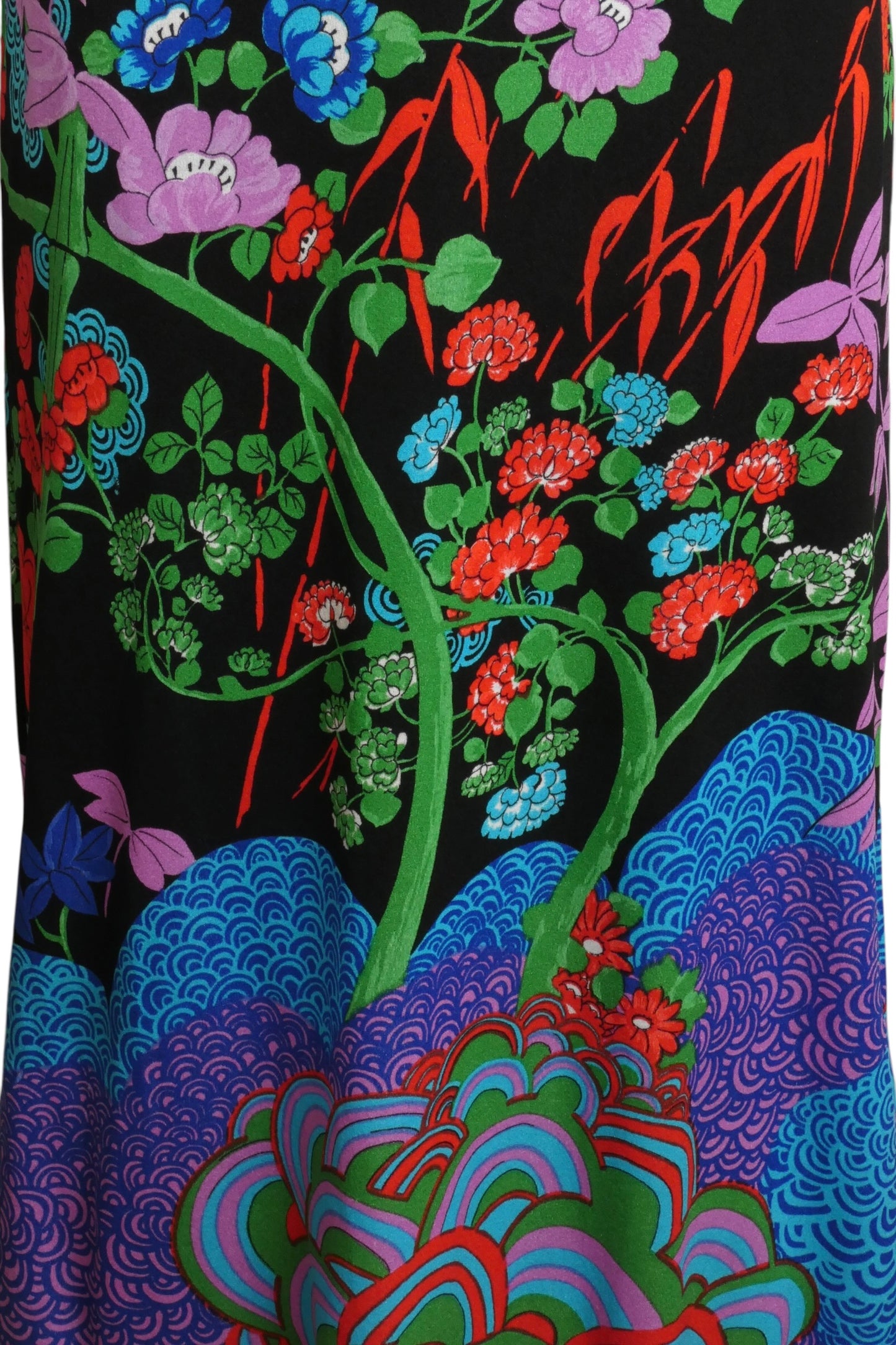 1973 Floral Print Maxi Dress, Size-4