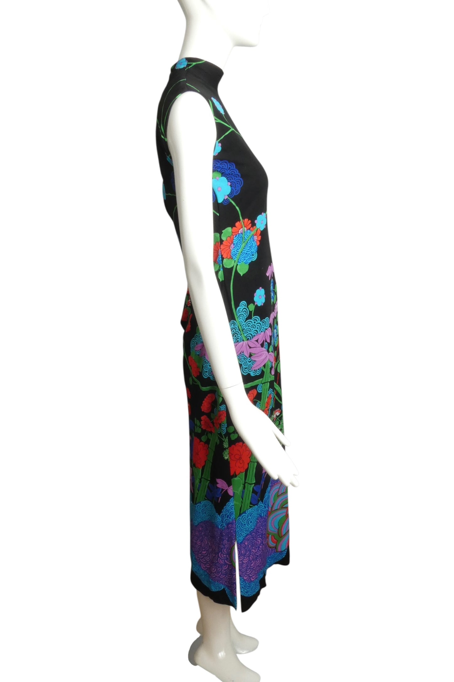 1973 Floral Print Maxi Dress, Size-4