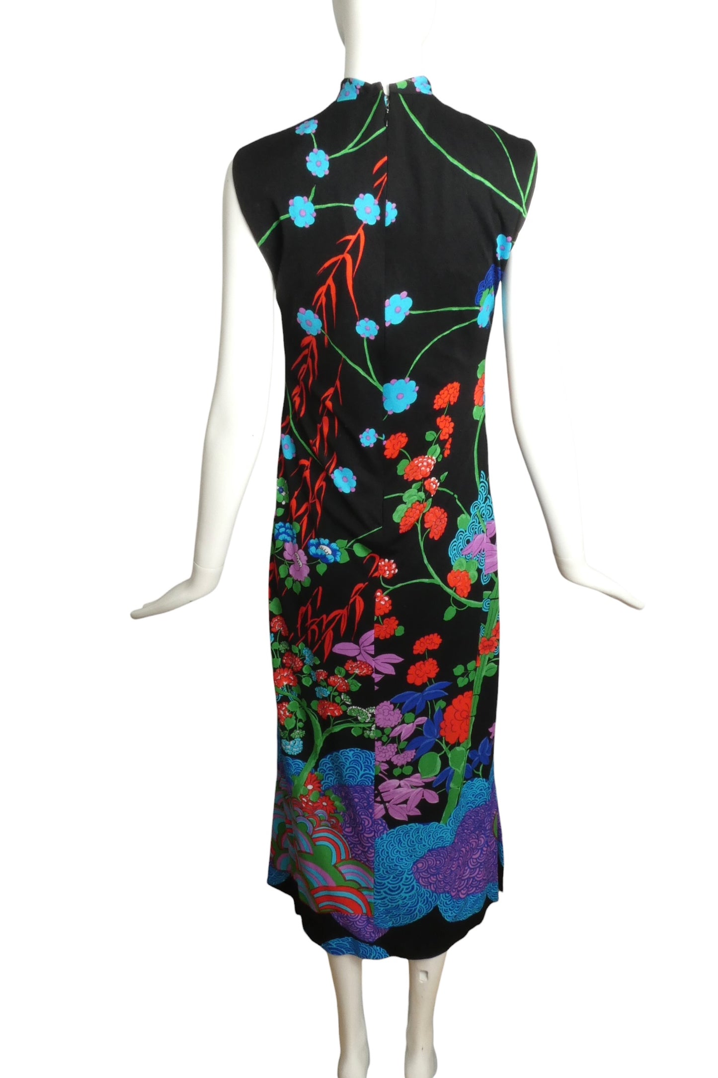 1973 Floral Print Maxi Dress, Size-4