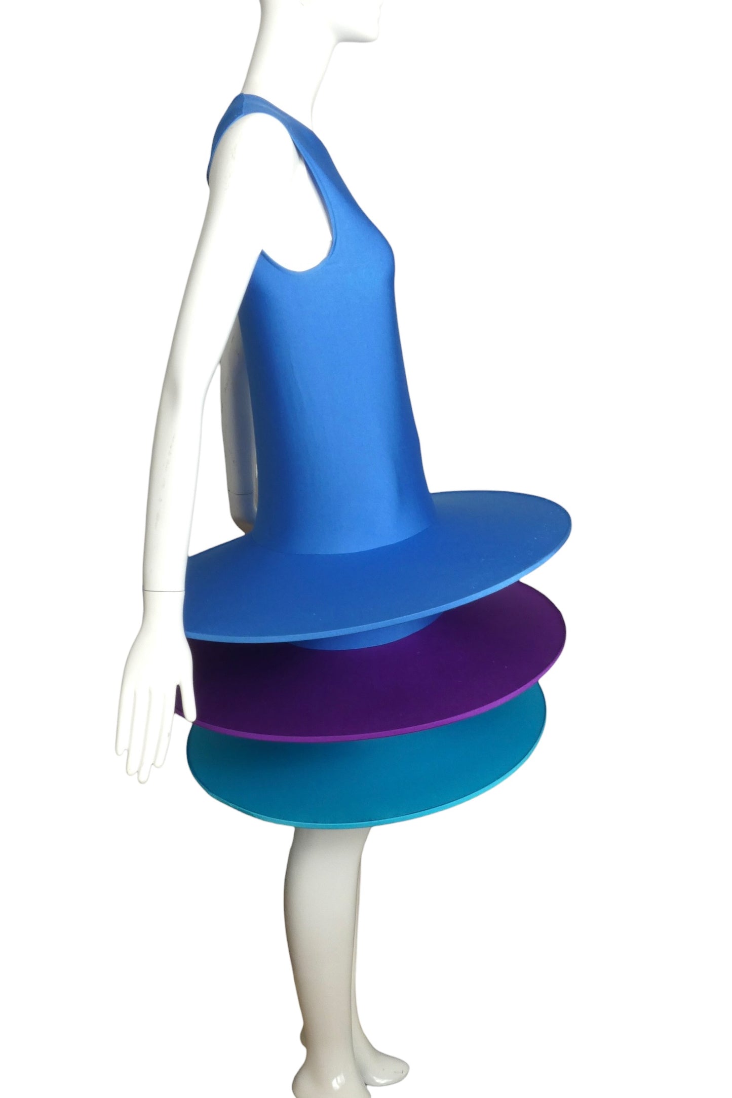 2012 Blue Tiered Knit Hoop Dress, Size-6