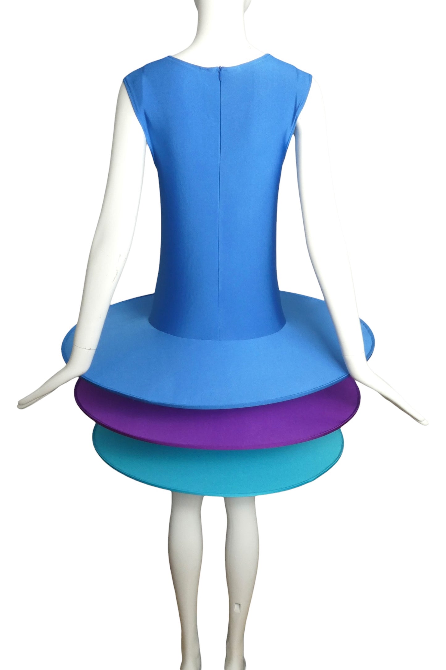 2012 Blue Tiered Knit Hoop Dress, Size-6