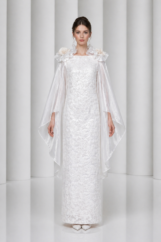 2010 Lace & Organza Wedding Gown, Size-4