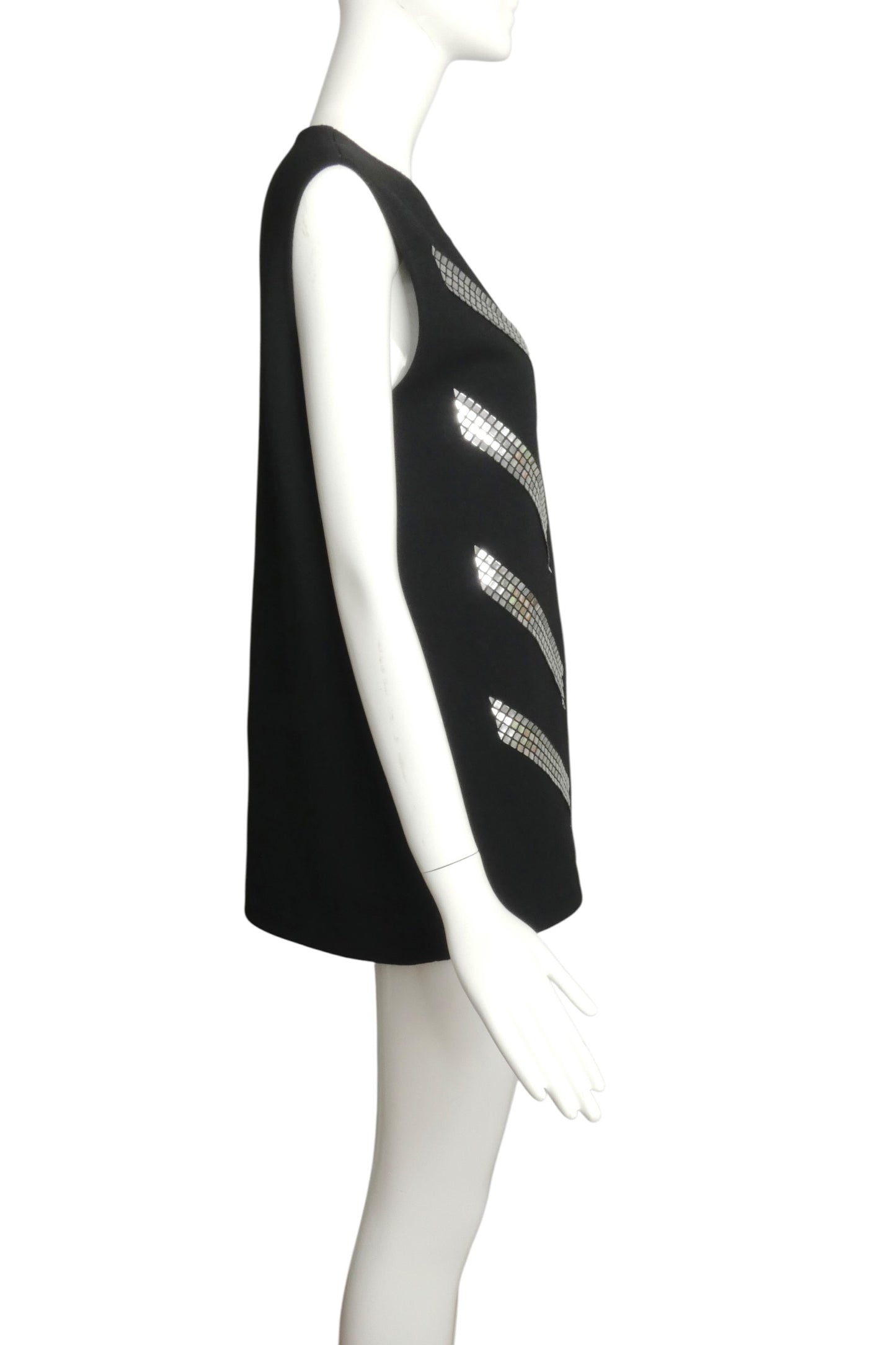 2011 Black Crepe & Mirror Appliqué Dress, Size 8