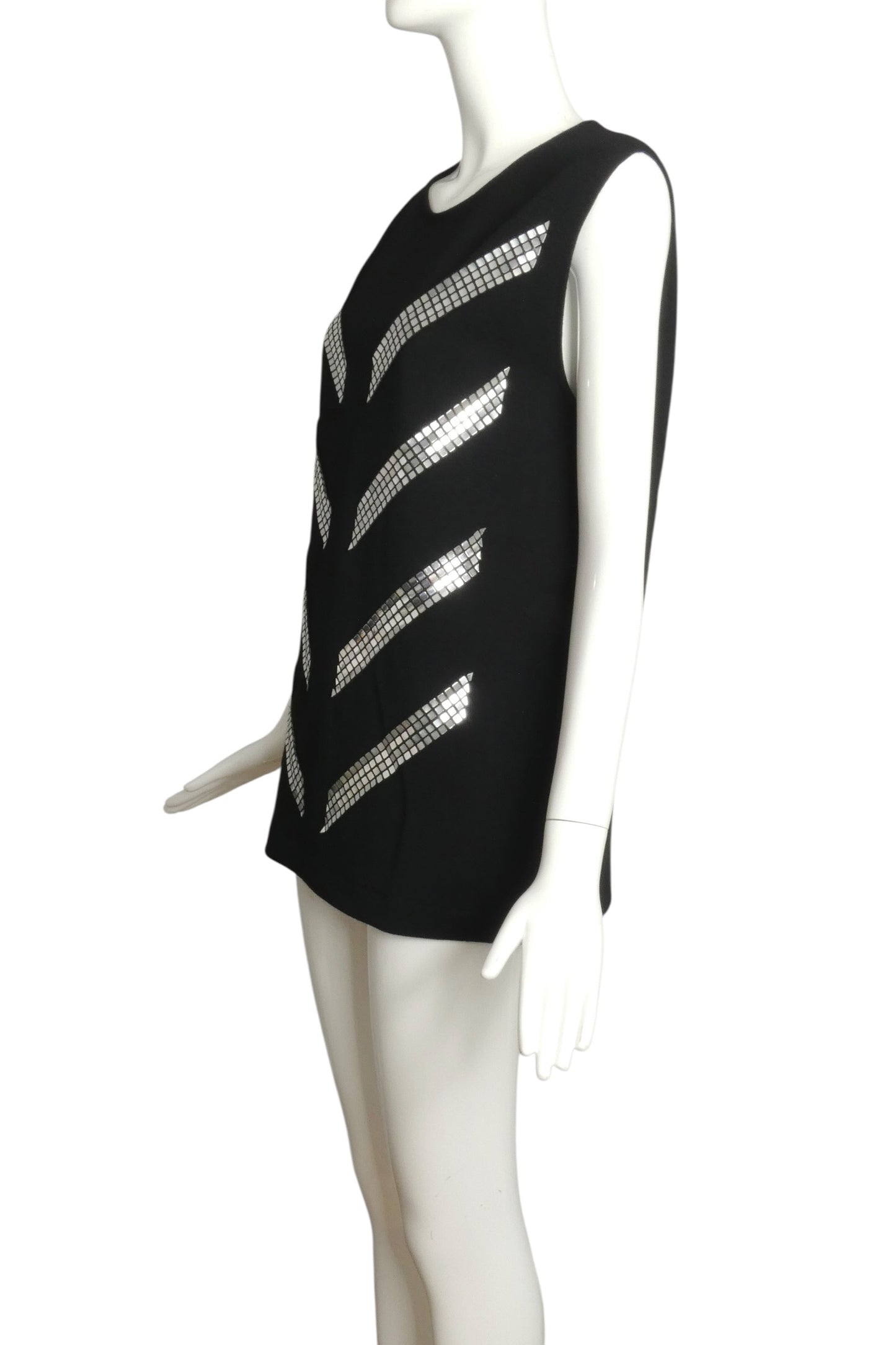 2011 Black Crepe & Mirror Appliqué Dress, Size 8