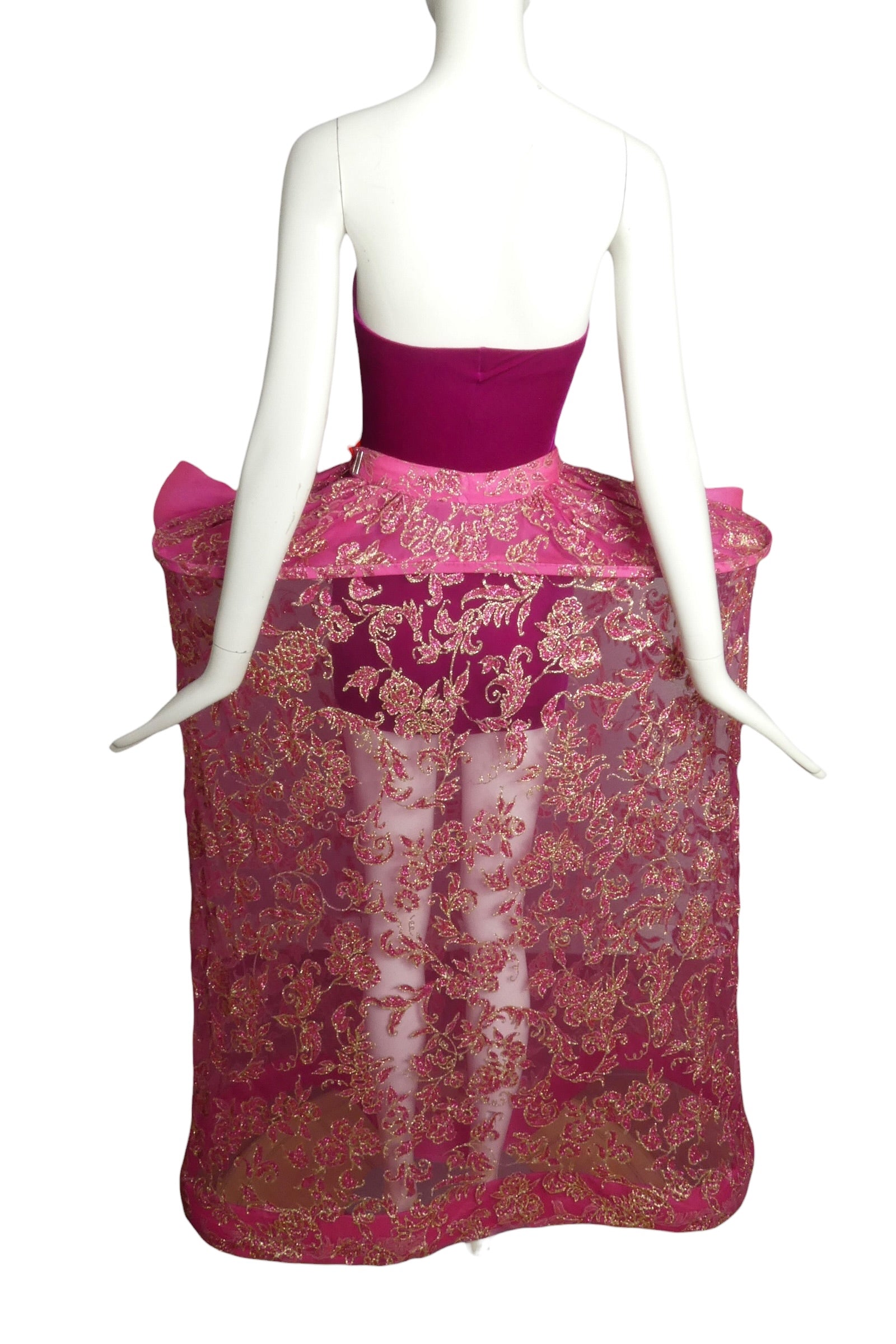 pannier dress Square Neck Midi FROM THE PIERRE CARDIN ARCHIVES Sapphire Silk Halter Ball Gown