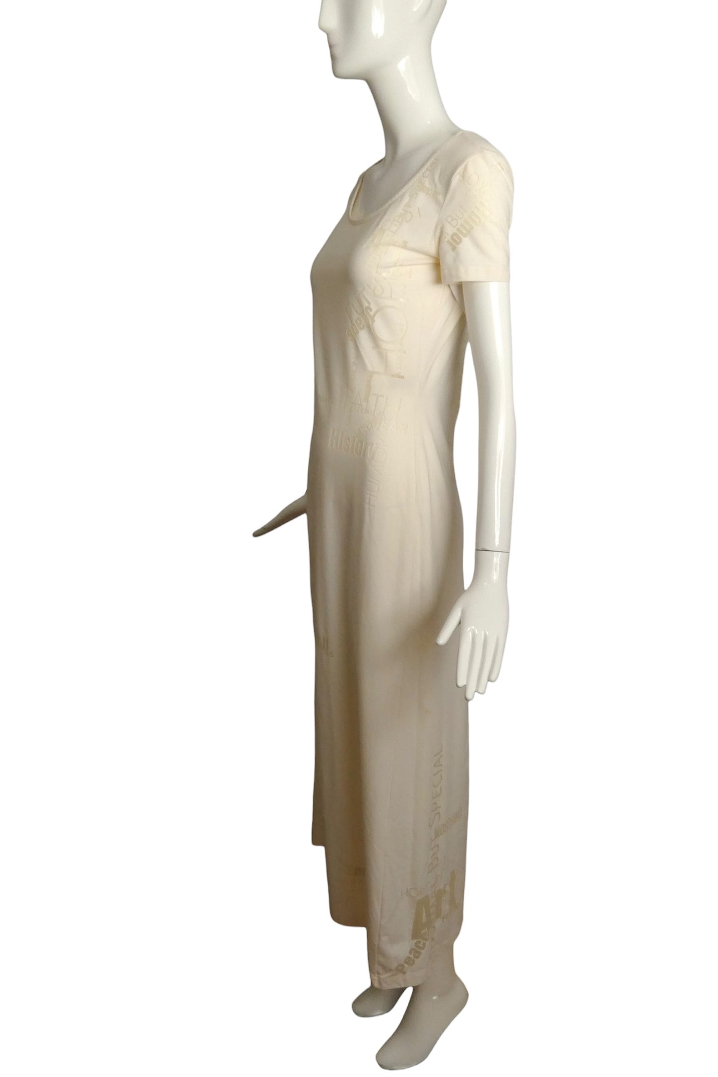 1990s Voided Knit Maxi Dress, Size-8