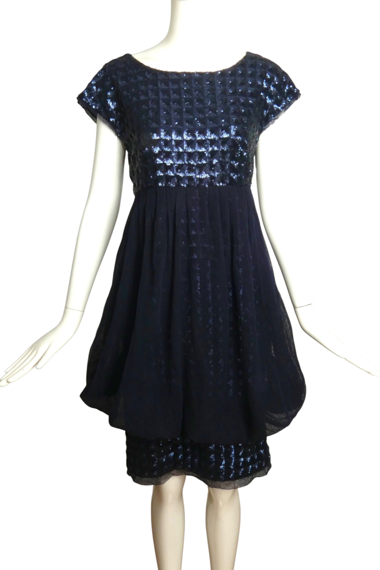 Sequin & Net Bubble Dress, Size-10