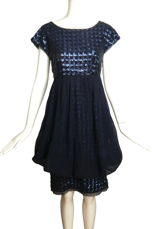 Sequin & Net Bubble Dress, Size-10