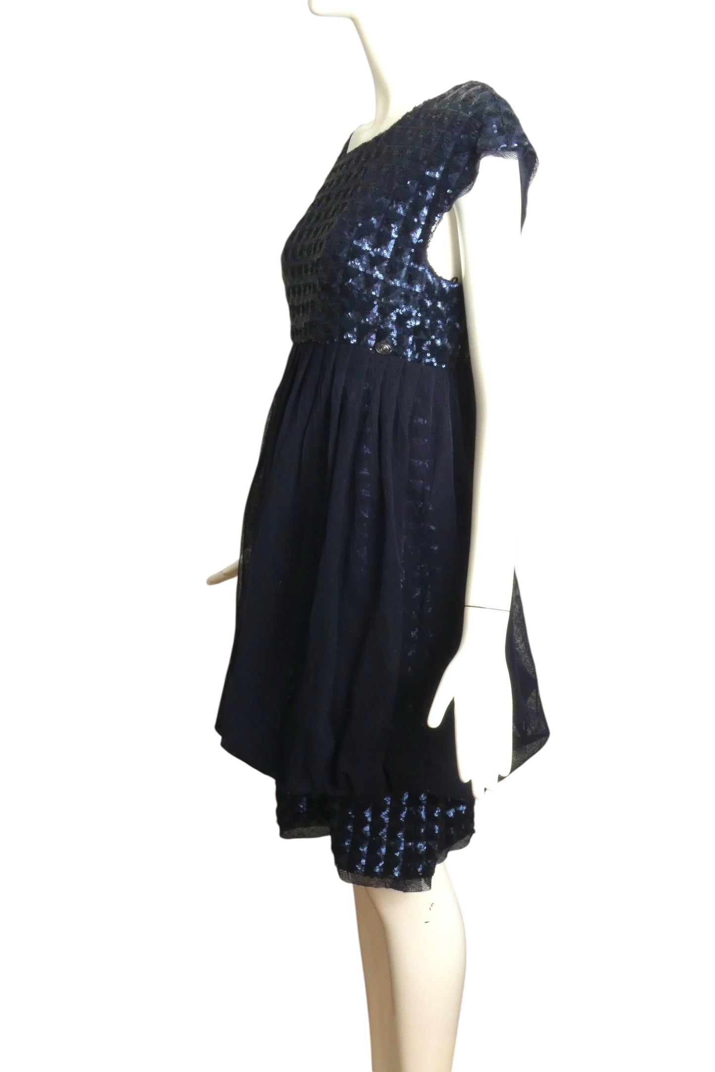 Sequin & Net Bubble Dress, Size-10