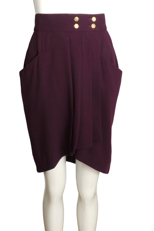 1980s Gaberdine Wrap Skirt, Size 6