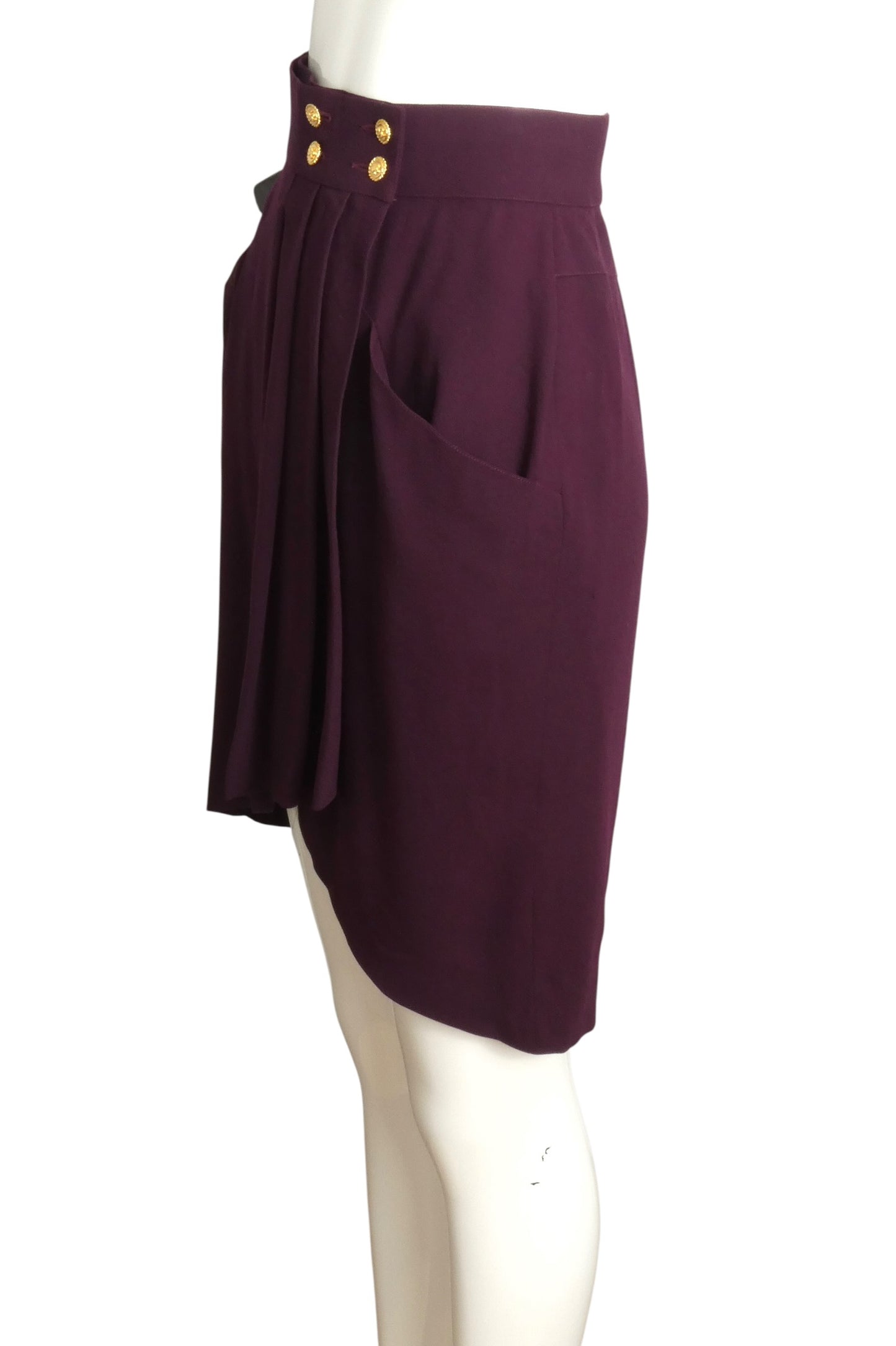 1980s Gaberdine Wrap Skirt, Size 6