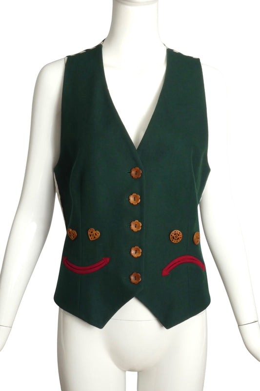 1990s Wool Novelty Vest, Size 6