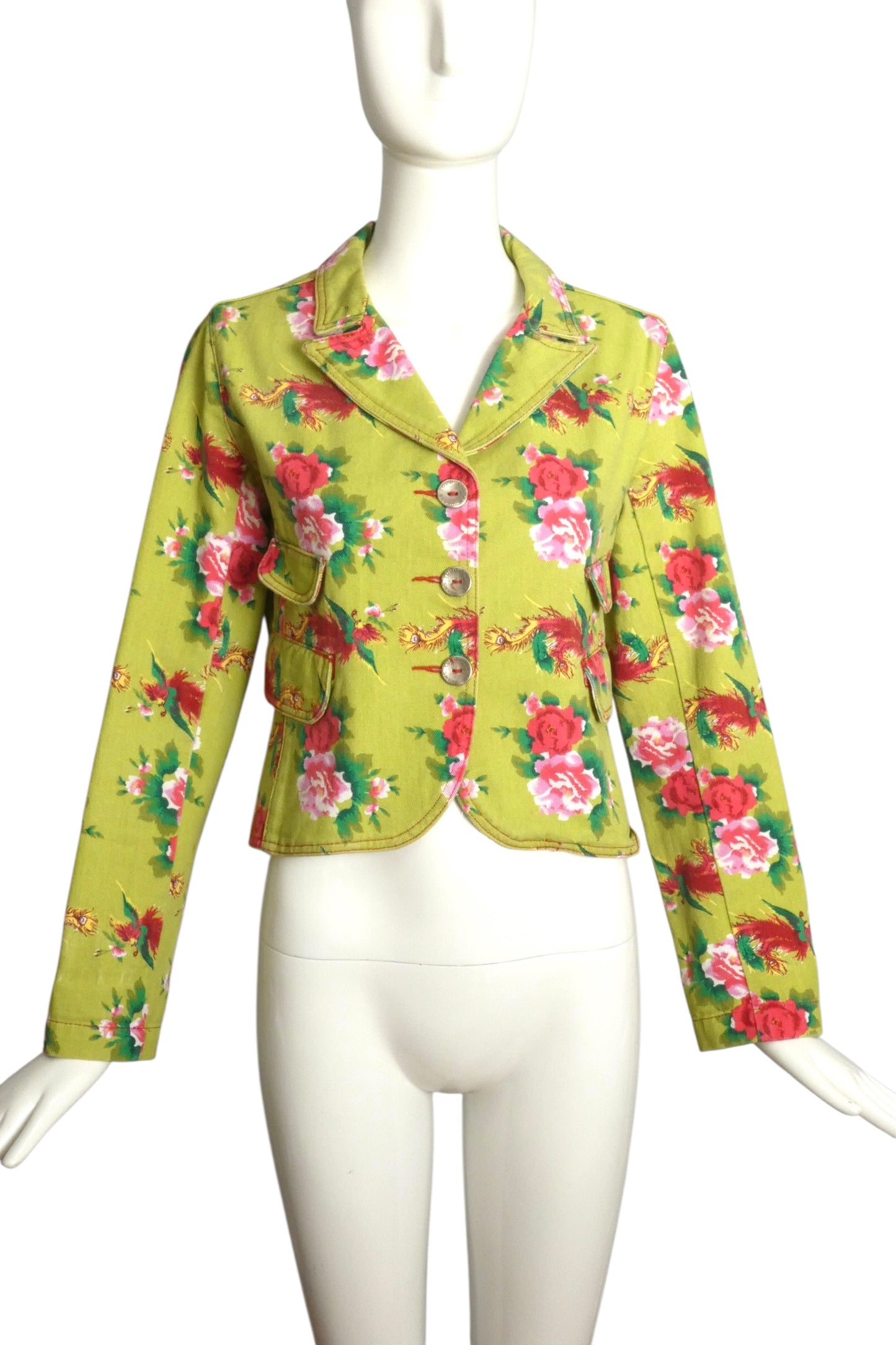 1995 Floral Denim Jacket, Size 4