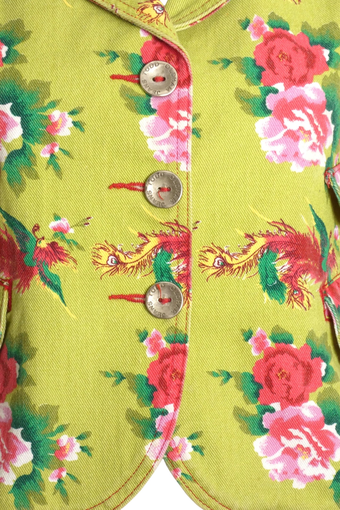 1995 Floral Denim Jacket, Size 4