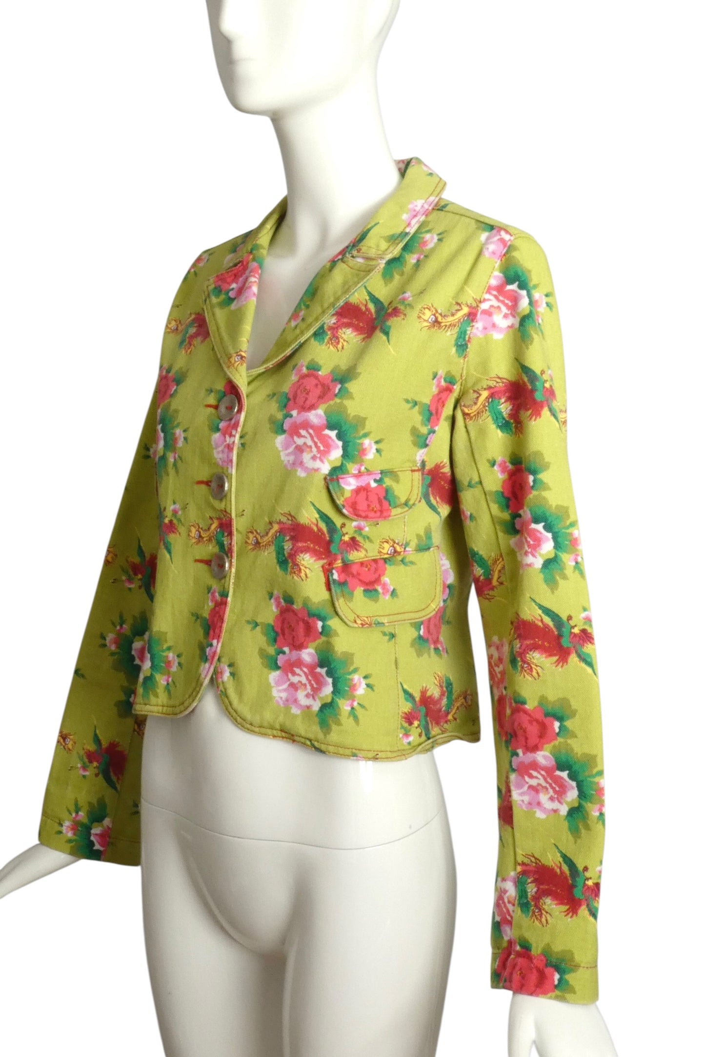 1995 Floral Denim Jacket, Size 4