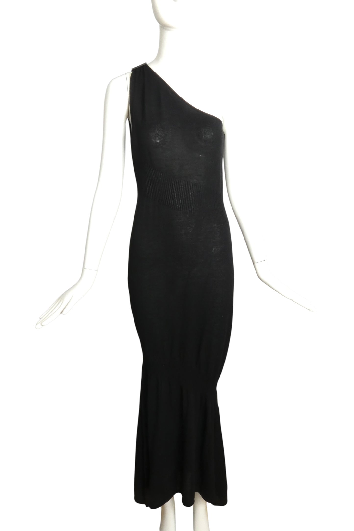 1999 One Shoulder Knit Gown, Size 8