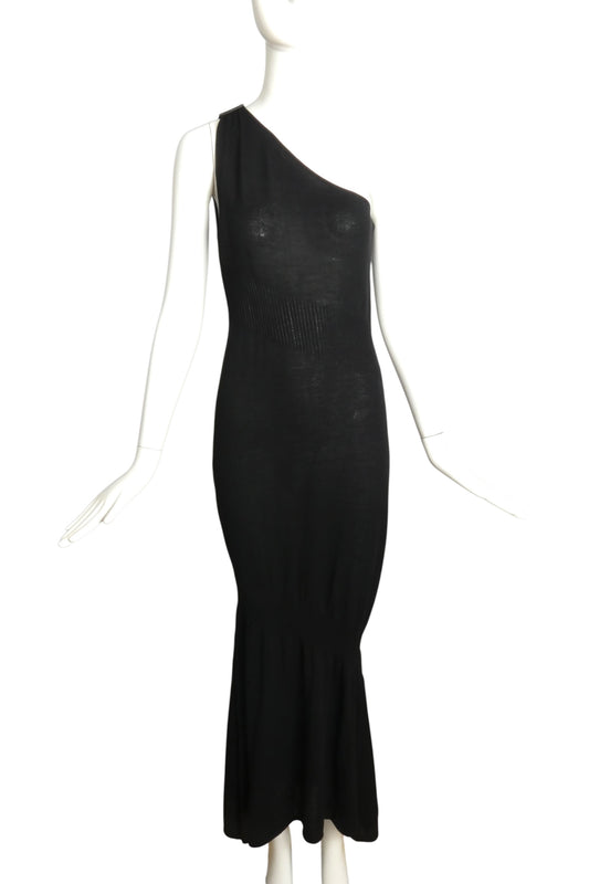 1999 One Shoulder Knit Gown, Size 8