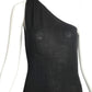 1999 One Shoulder Knit Gown, Size 8