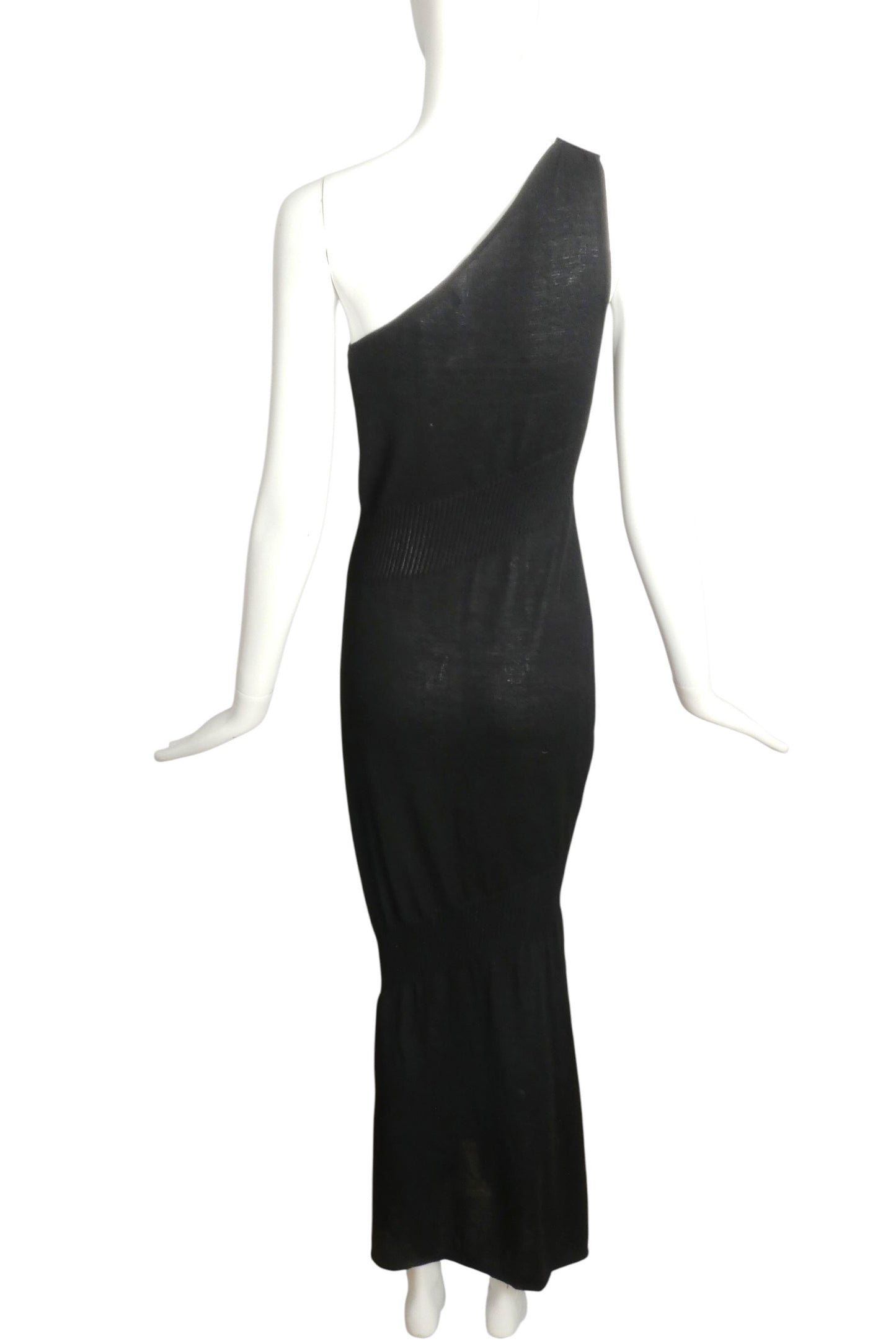 1999 One Shoulder Knit Gown, Size 8
