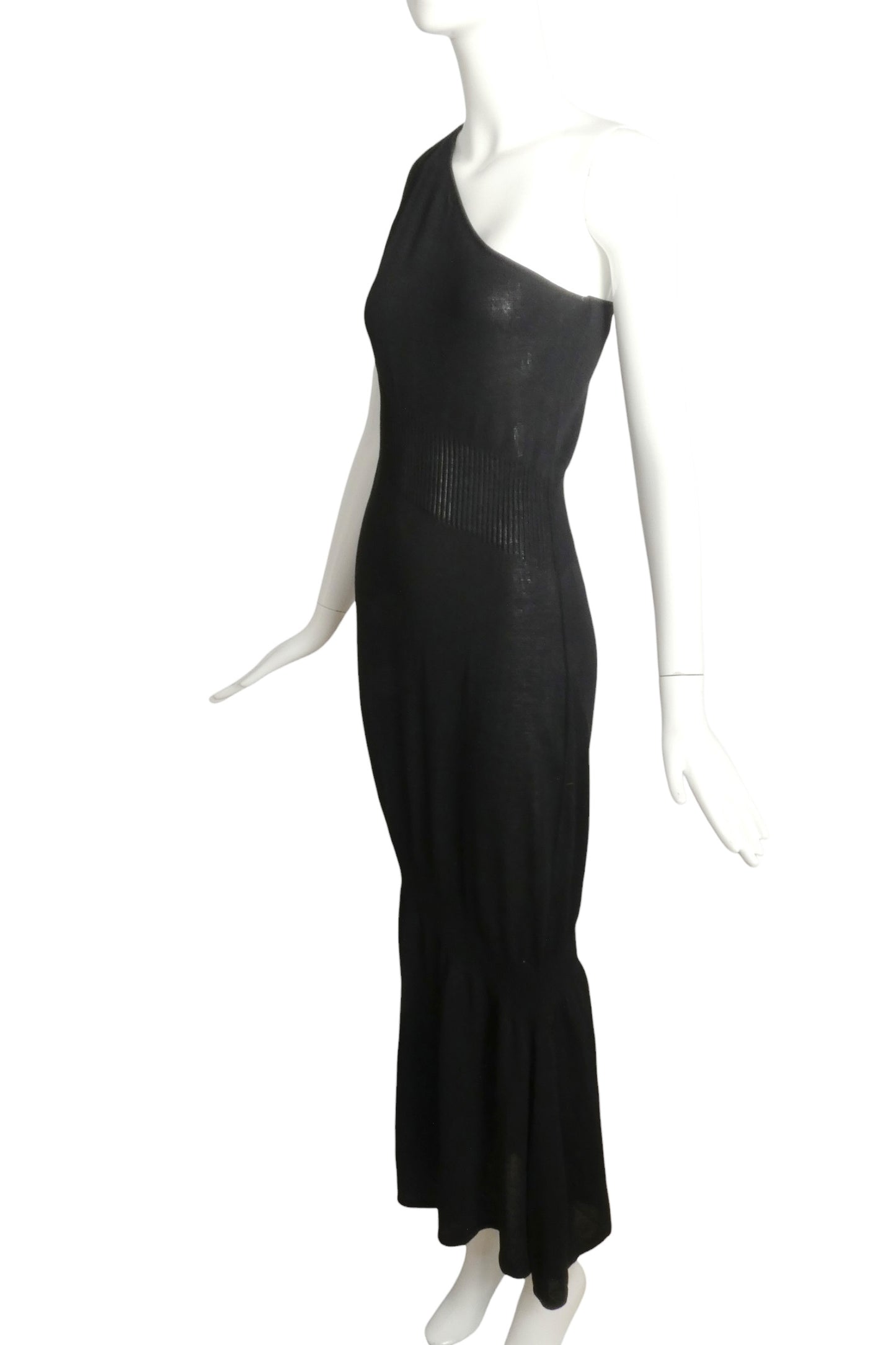1999 One Shoulder Knit Gown, Size 8