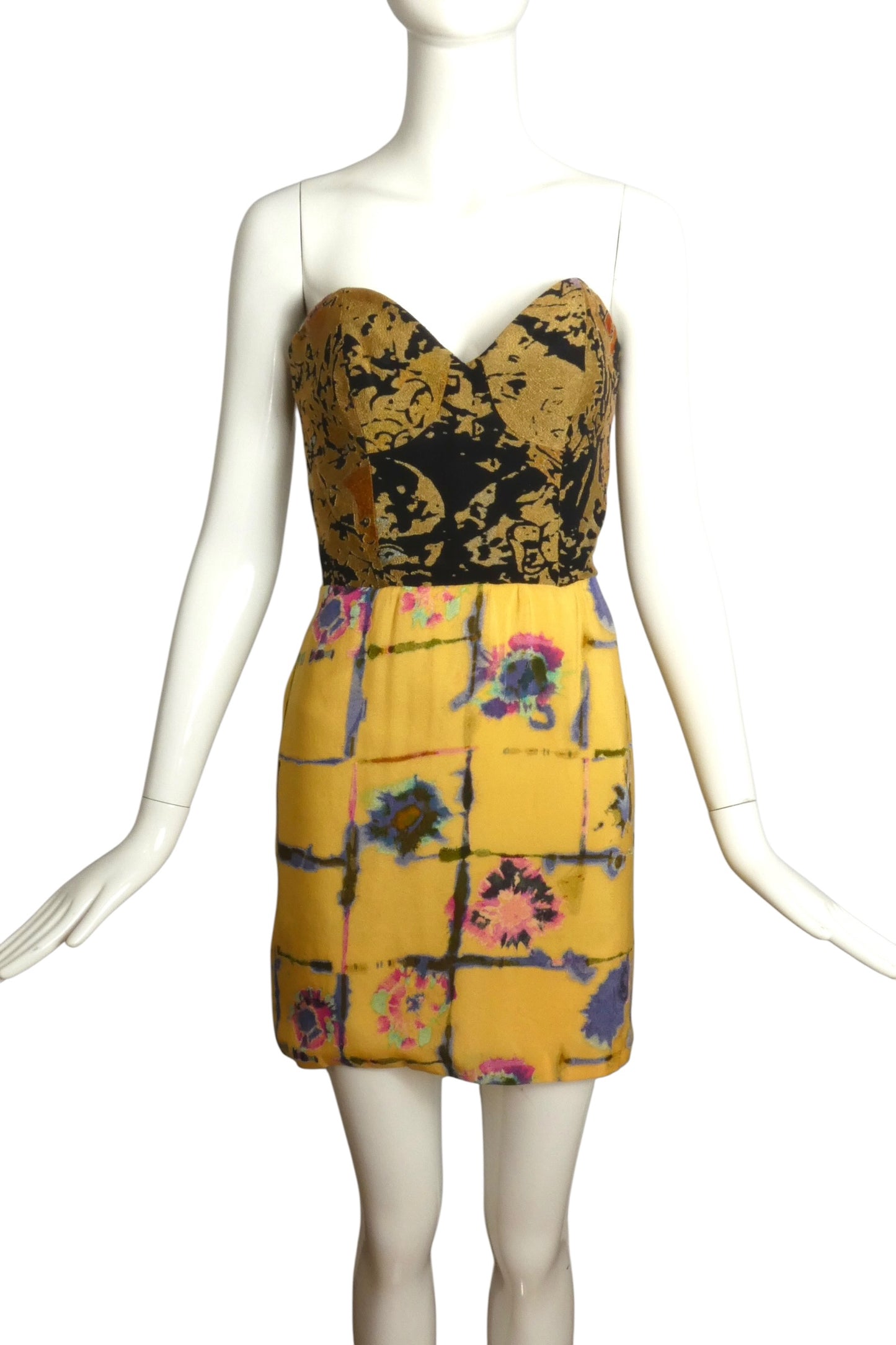 1995 Silk Brocade Cocktail Dress, Size-6