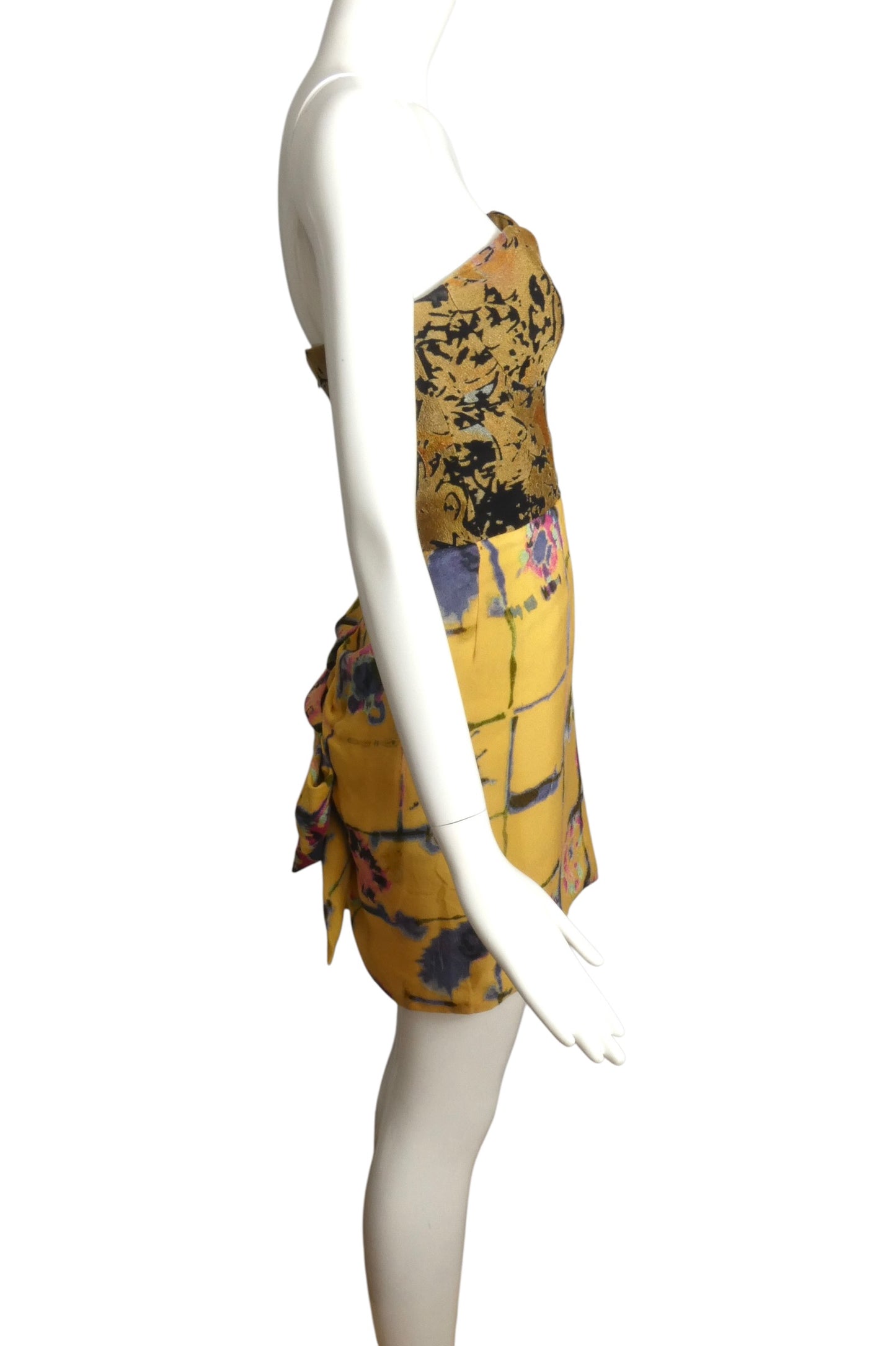 1995 Silk Brocade Cocktail Dress, Size-6