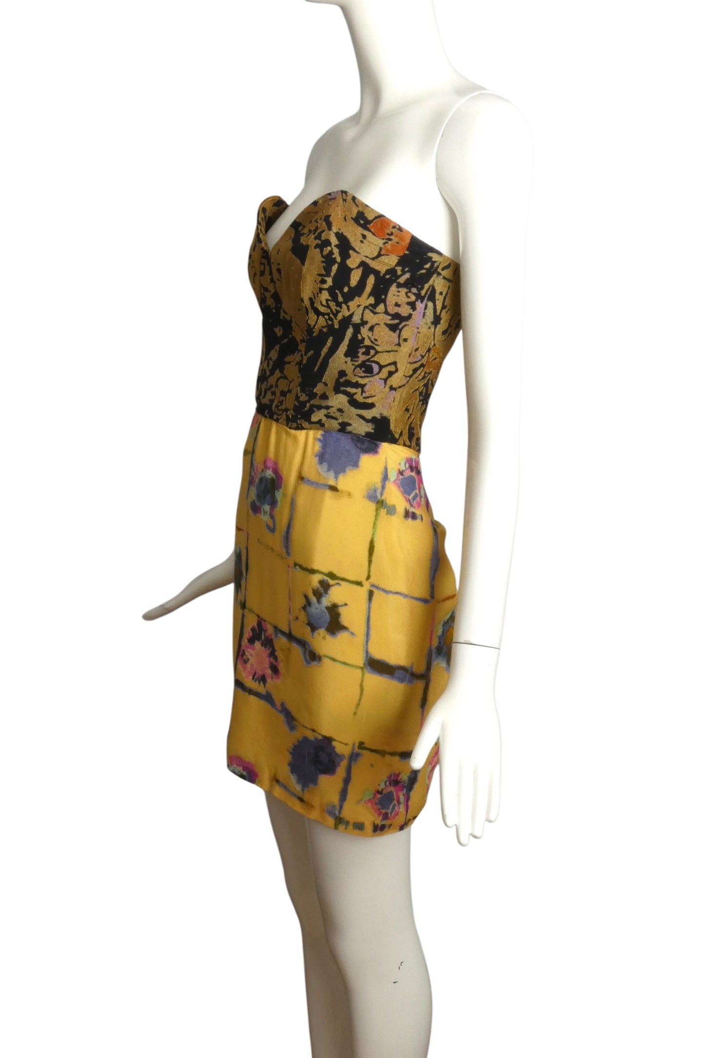 1995 Silk Brocade Cocktail Dress, Size-6