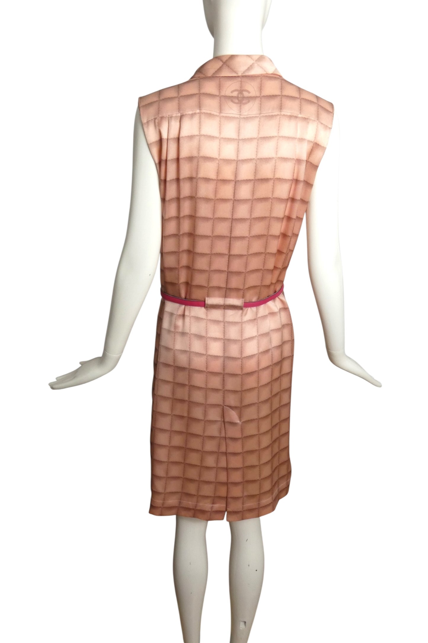 2000 Printed Satin Shift Dress, Size 10