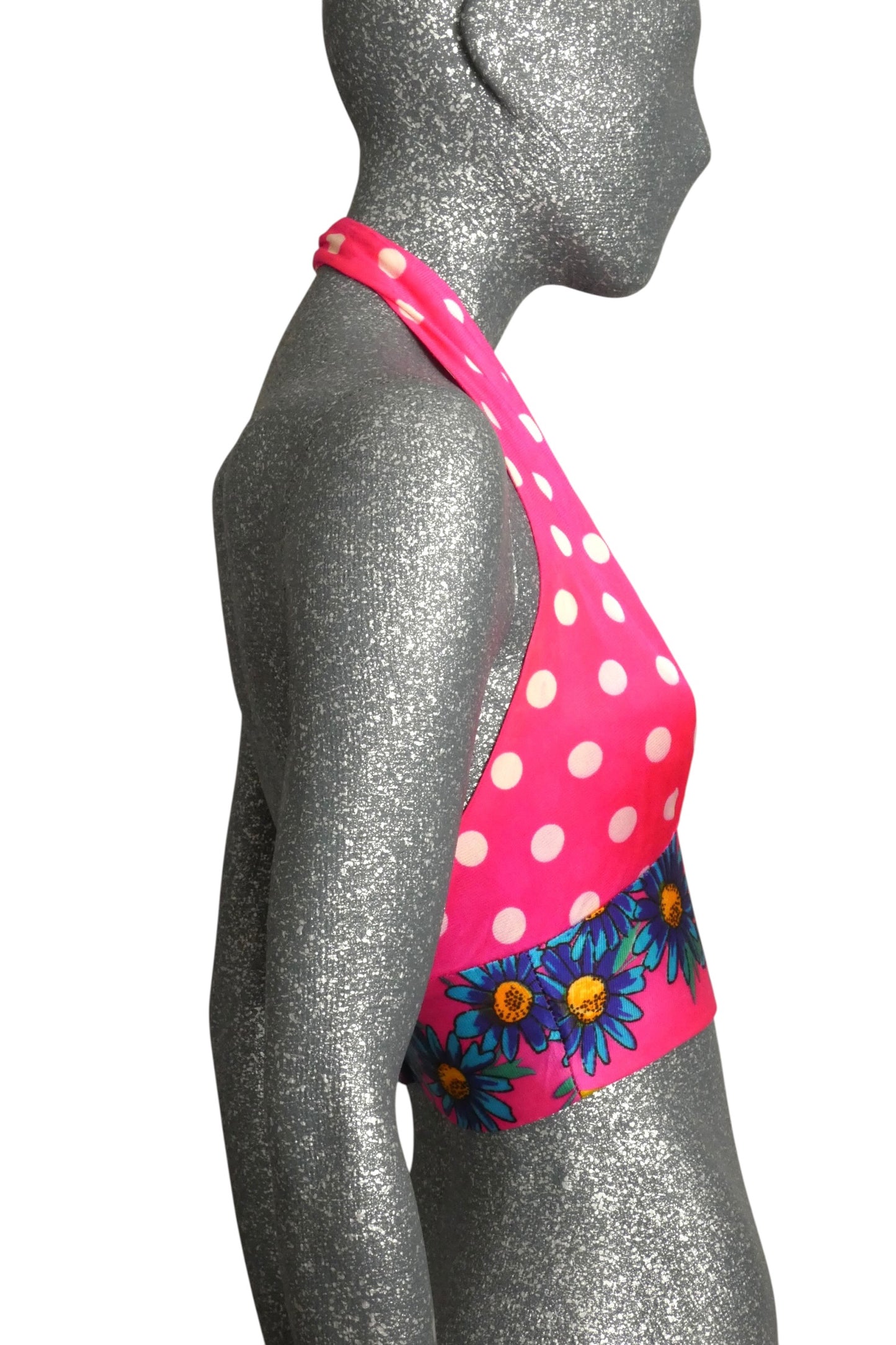 1970s Printed Knit Halter Top, Size 4