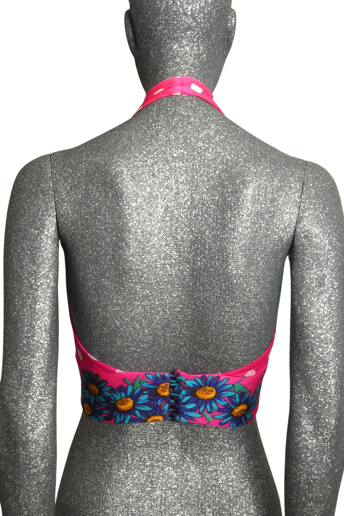 1970s Printed Knit Halter Top, Size 4