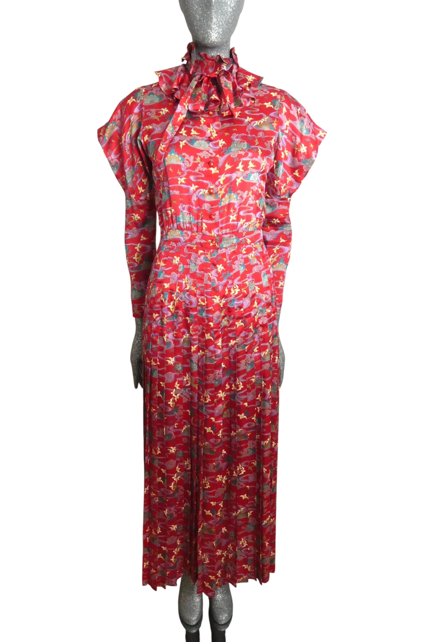 1981 Silk Print Dress, Size 4