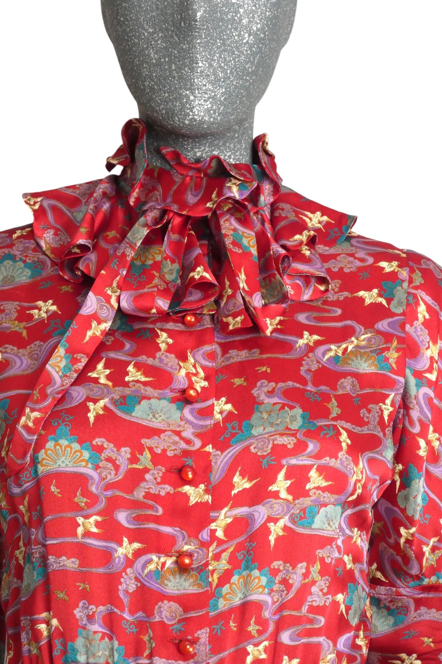 1981 Silk Print Dress, Size 4