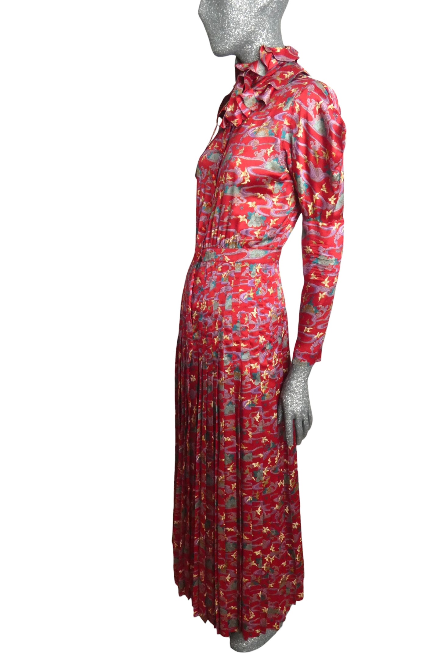 1981 Silk Print Dress, Size 4