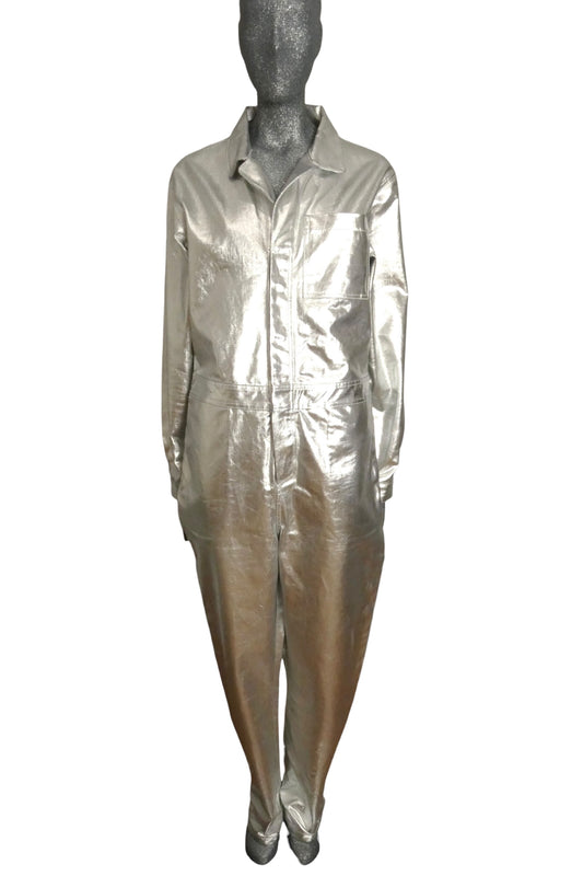 PACO RABANNE - 2020 Silver Metallic Jumpsuit, Size Large