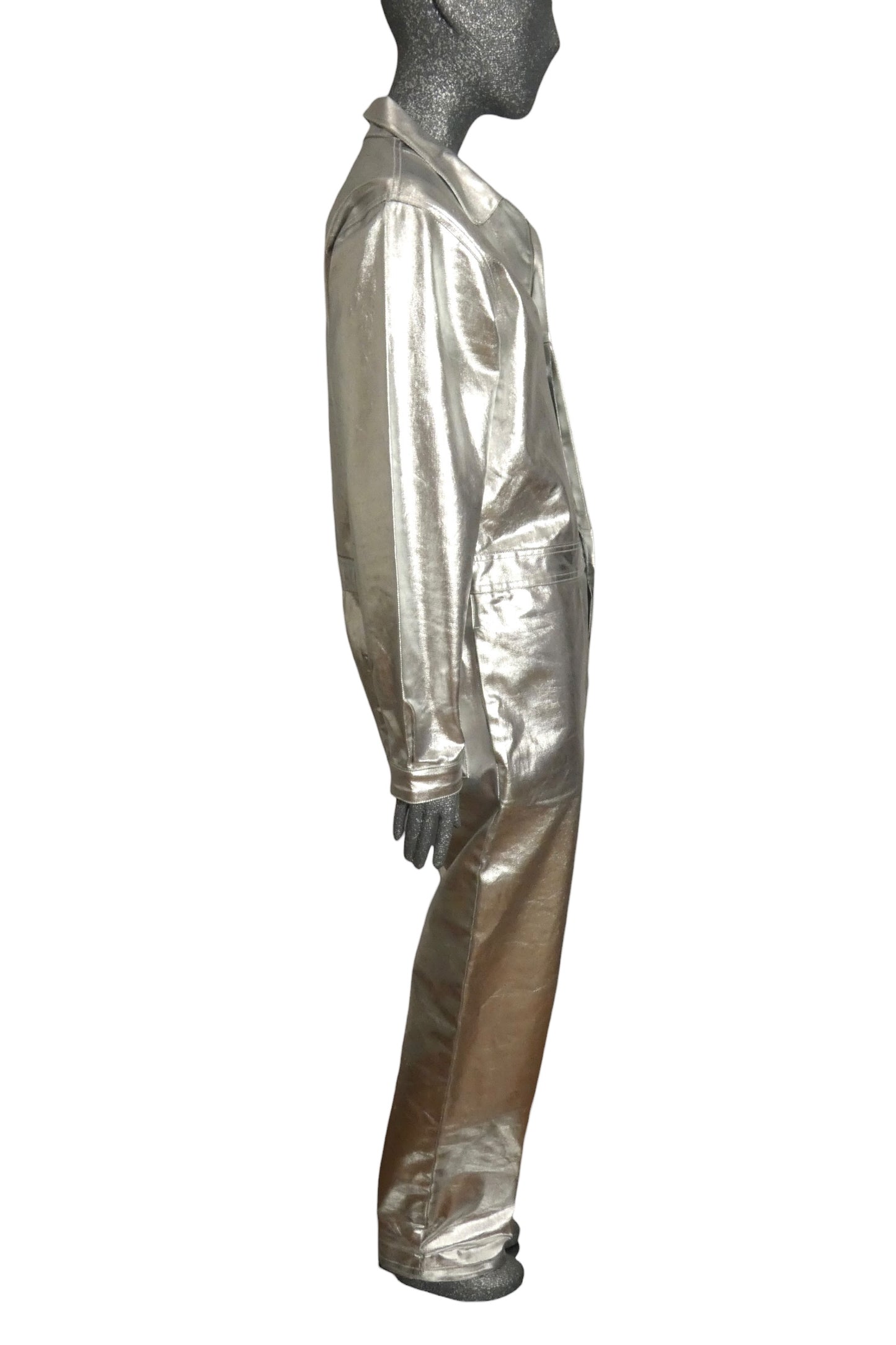 PACO RABANNE - 2020 Silver Metallic Jumpsuit, Size-Large