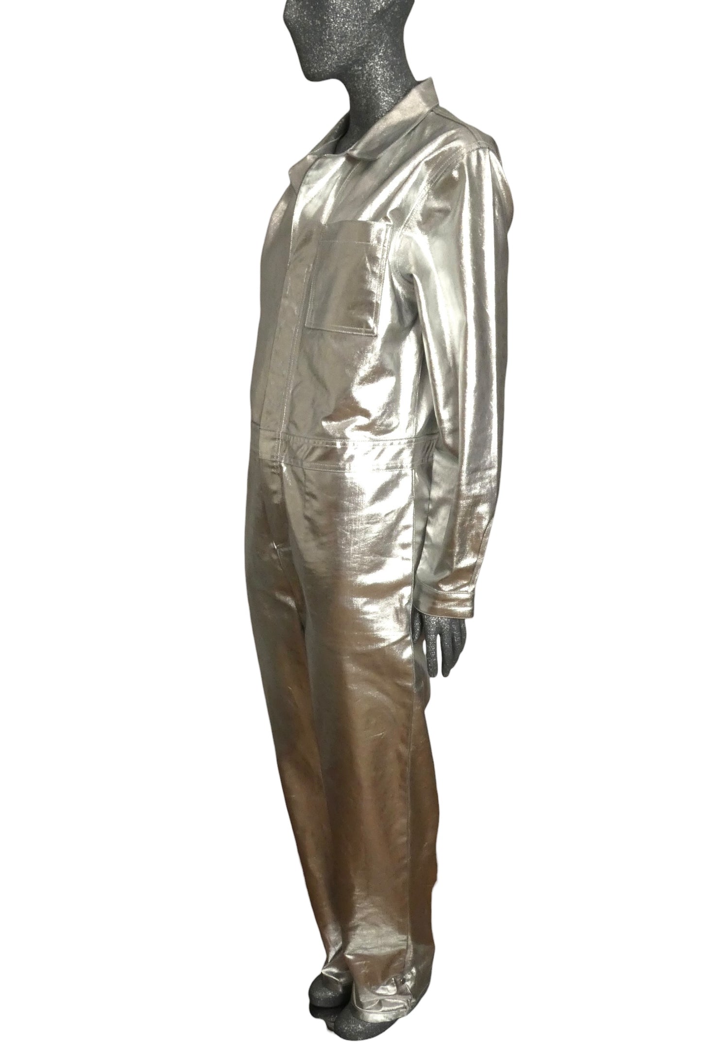 PACO RABANNE - 2020 Silver Metallic Jumpsuit, Size-Large