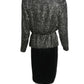 1980s Velvet Glitter Dot Cocktail Suit, Size-6