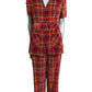 1970s Plaid Velvet Pantsuit, Size 2