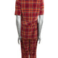 1970s Plaid Velvet Pantsuit, Size 2