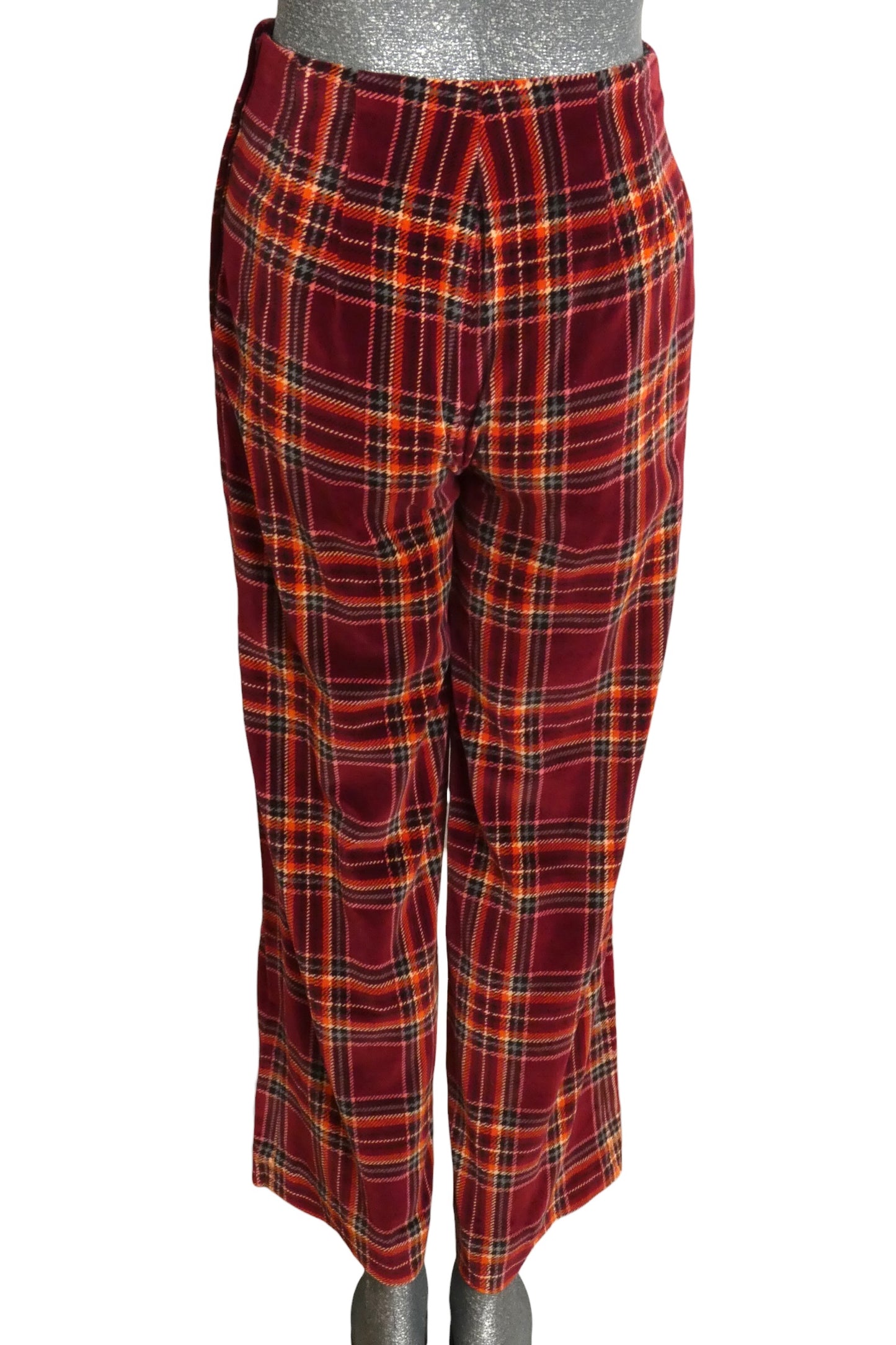 1970s Plaid Velvet Pantsuit, Size 2