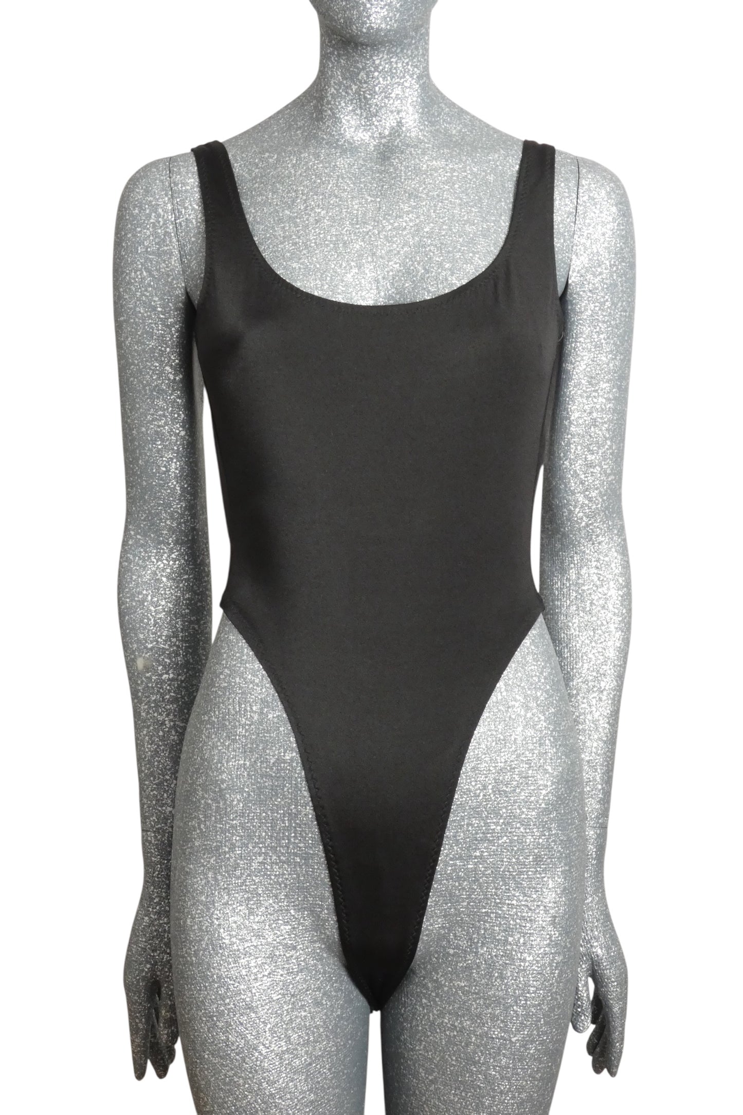 NORMA KAMALI - NWT 1980s High-Cut Low-Back One-Piece Swimsuit, Size 8