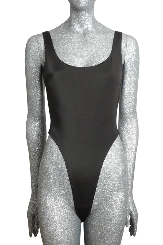 NORMA KAMALI - NWT 1980s High-Cut Low-Back One-Piece Swimsuit, Size 8