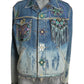 1980s Painted & Studded Denim Jacket, Size 8