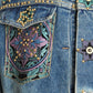 1980s Painted & Studded Denim Jacket, Size 8