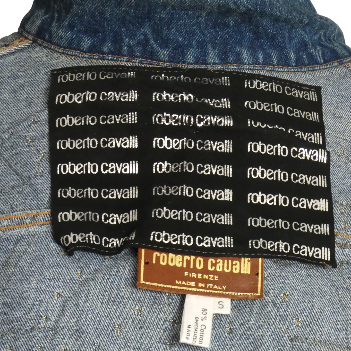 1980s Painted & Studded Denim Jacket, Size 8