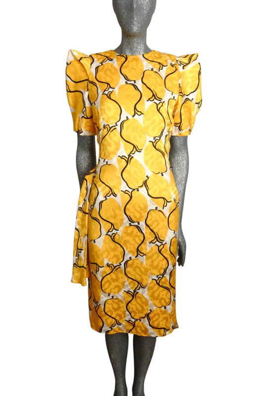 CAROLINA HERRERA - 1980s Silk Jacquard Dress, Size 8