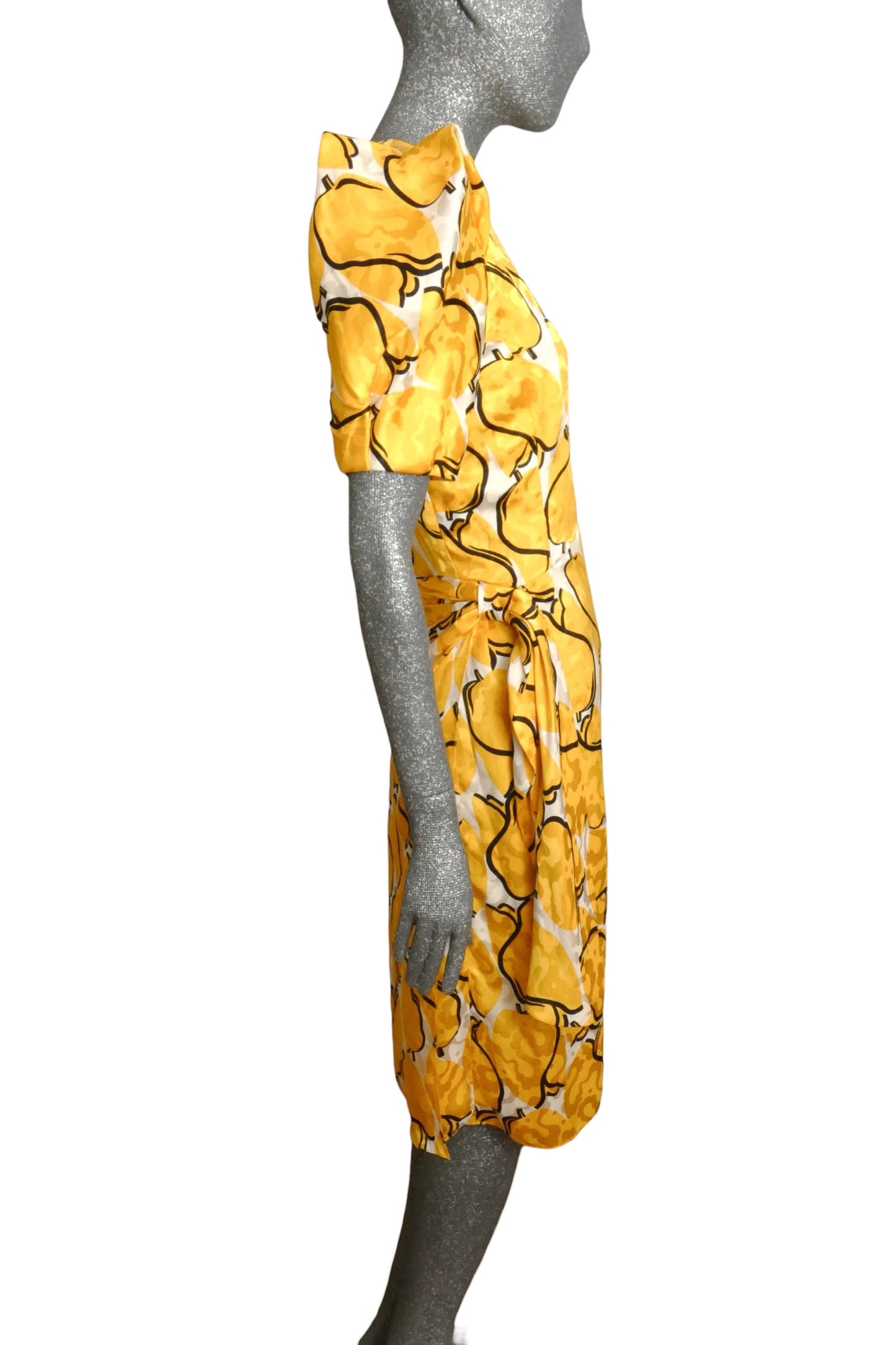 1980s Silk Jacquard Dress, Size 8