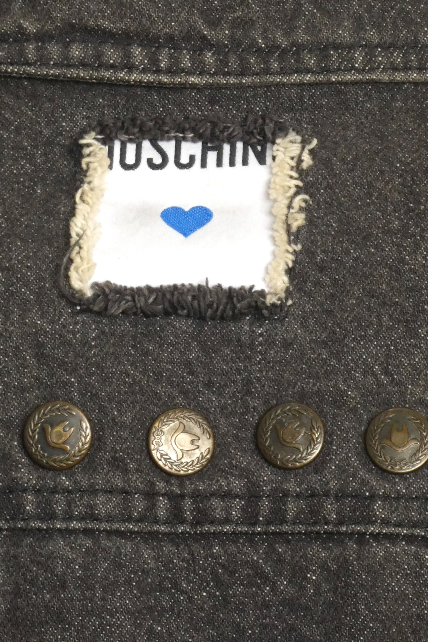 1990s Denim "King of Hearts" Jacket, Size 8